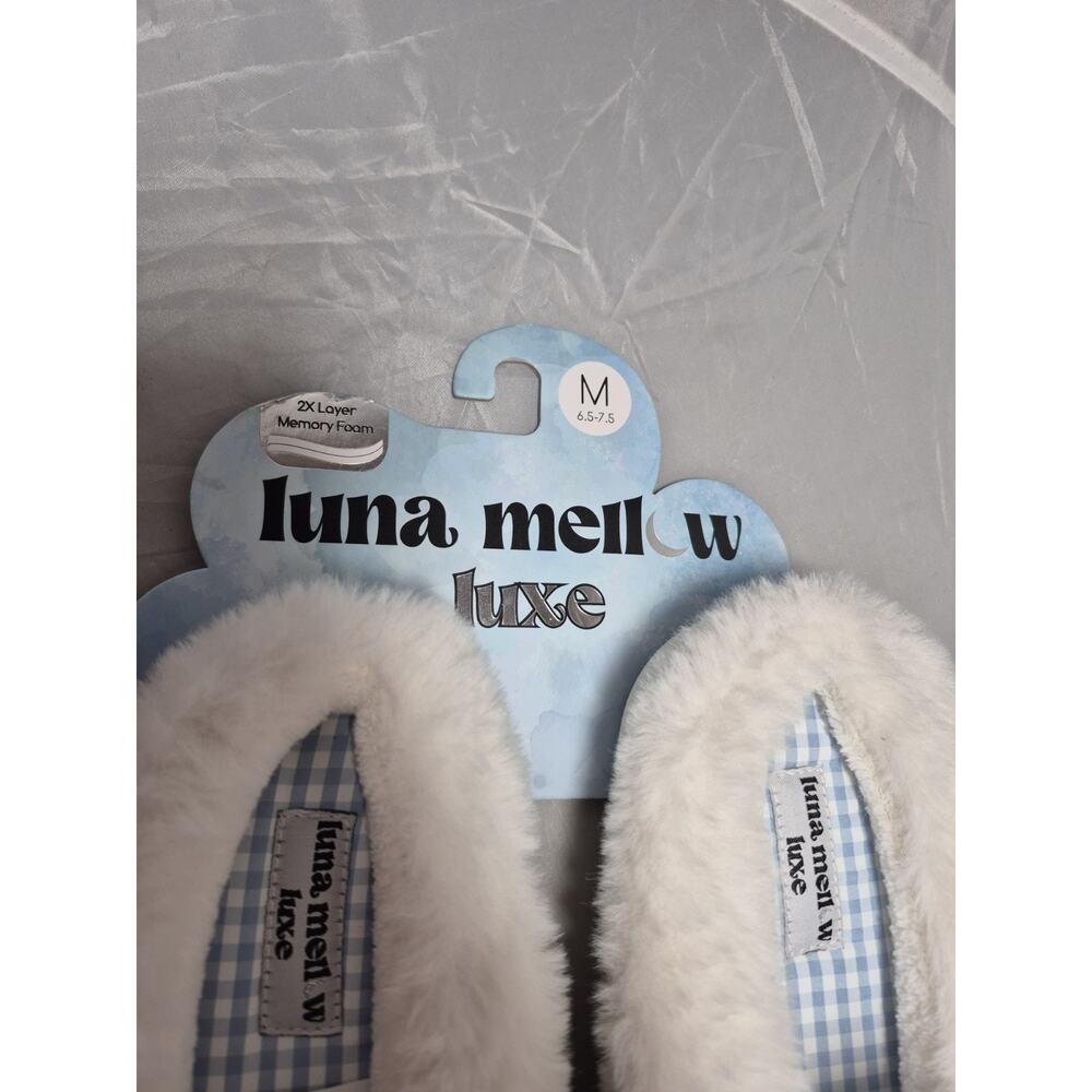 ๐ฅ LUNA MELLOW Luxe Plush Bunny 2x Memory Foam Slippers M (US 6.5 - 7.5) B6 - Picture 3 of 8
